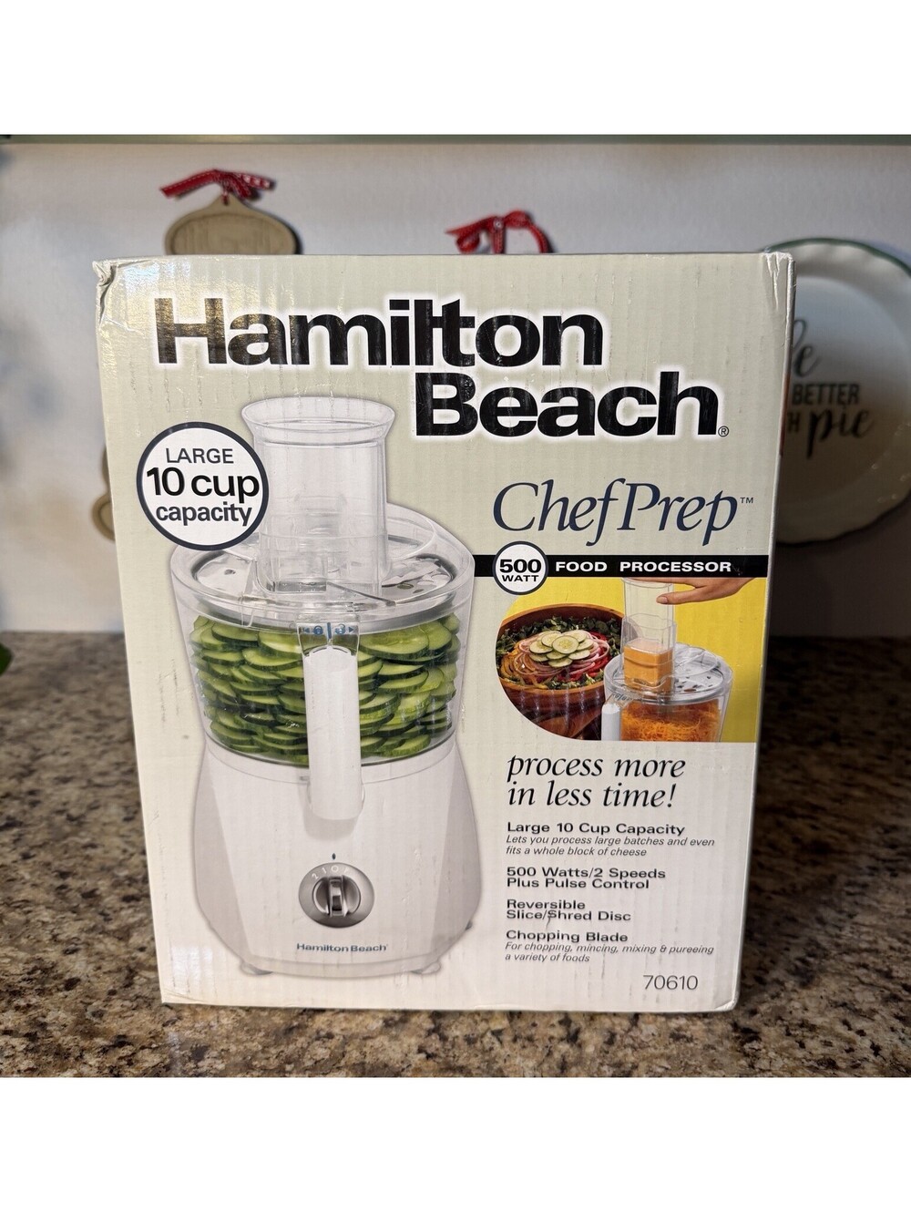 Hamilton Beach Chef Prep 10 Cup Food Processor 70610 White New In Box 500W